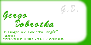 gergo dobrotka business card